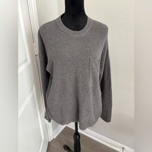 Madewell Thompson Pocket Pullover Ribbed cotton‎ Sweater - Medium NWOT